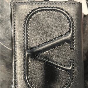 Valentino Garavani Black Leather Card Holder